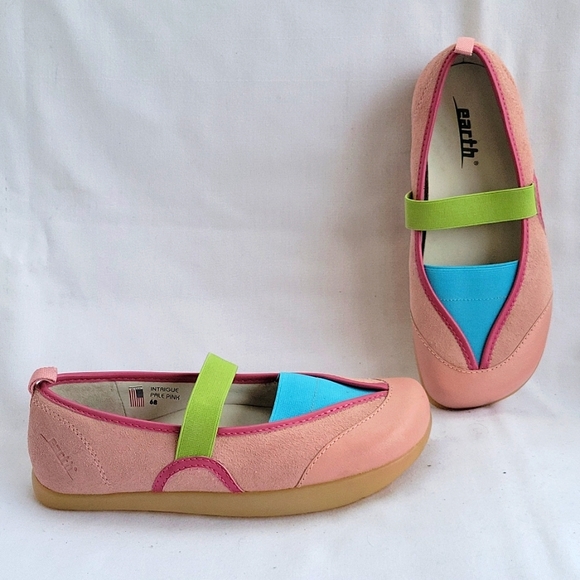 NIB Earth Kalso Negative Heel Intrigue Shoes - Size 6 - Pink/Blue/Lime Green - Picture 2 of 11